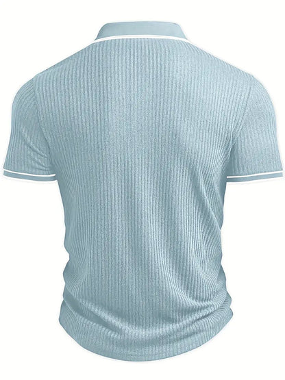 MONVIEL™ | Contrast-Trim Ribbed Polo