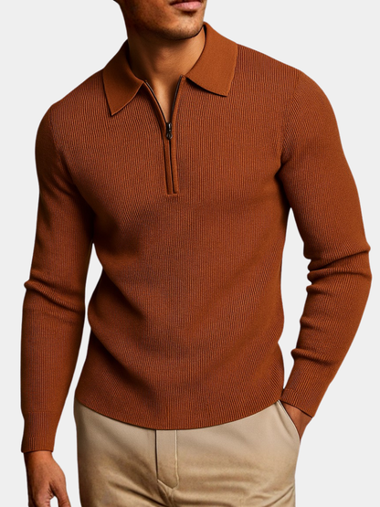 MANSSINO™ | Men's Waffle Knit Full-Zip Sweater