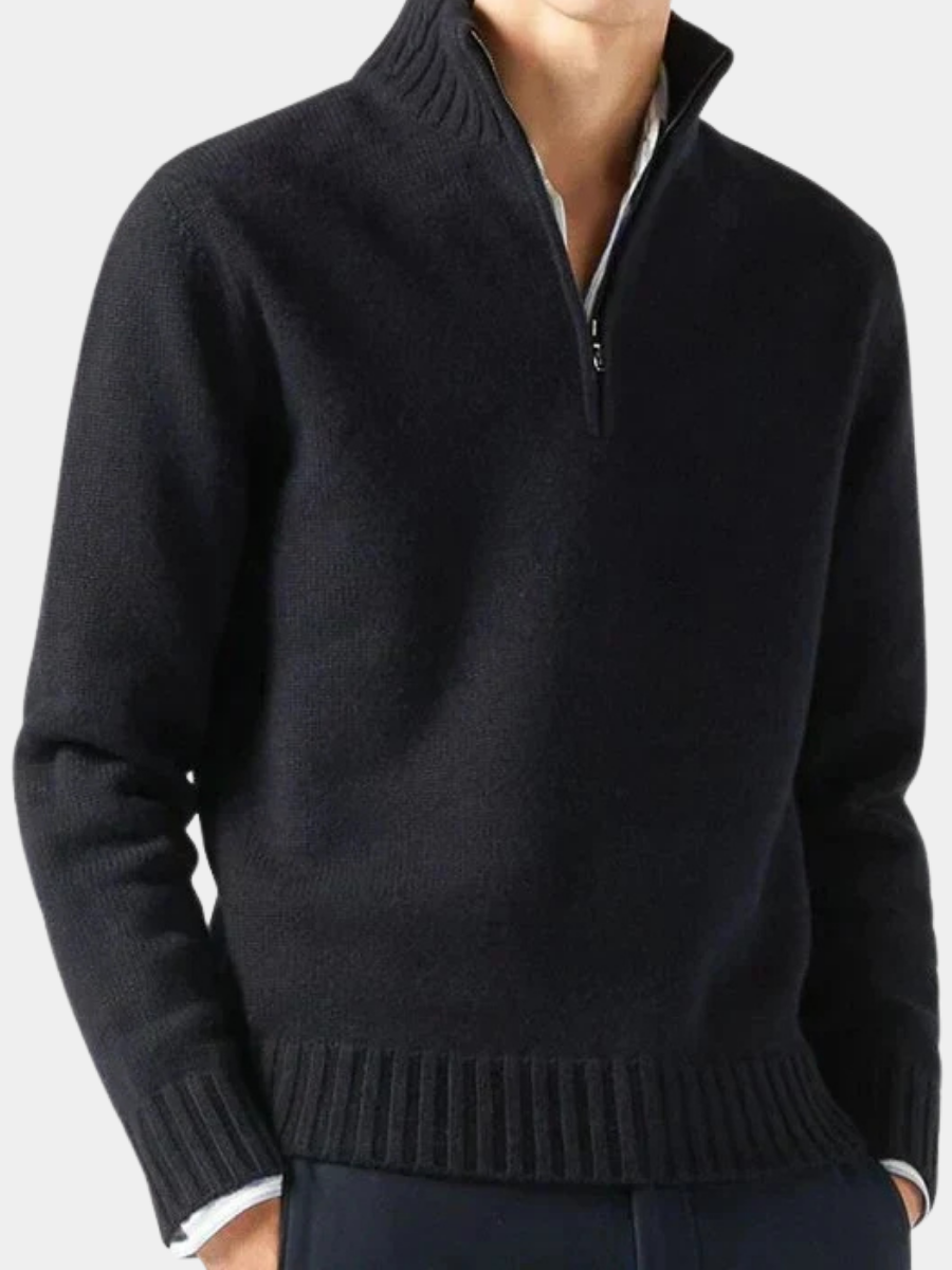 MONVIEL™ | Wool Half-Zip Turtleneck