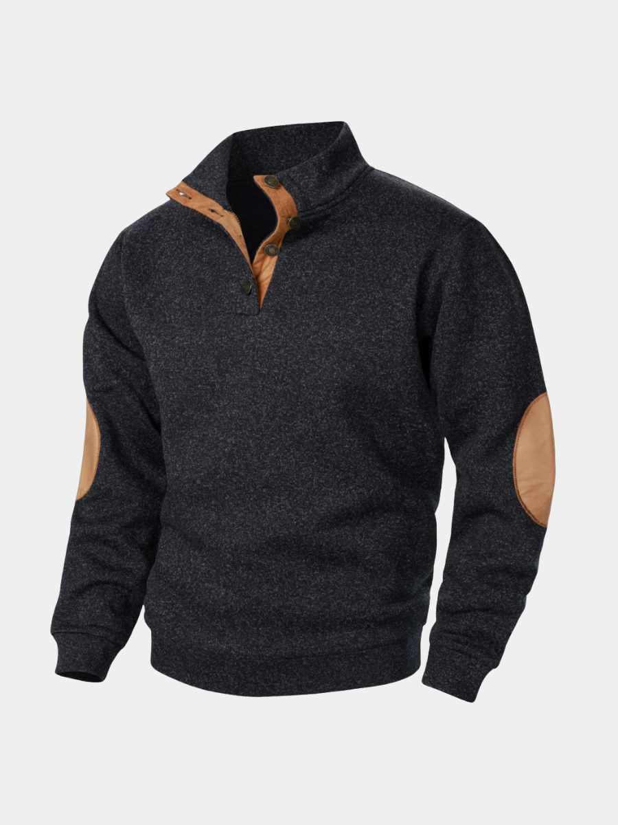Maël™ | Pull homme col montant boutonné
