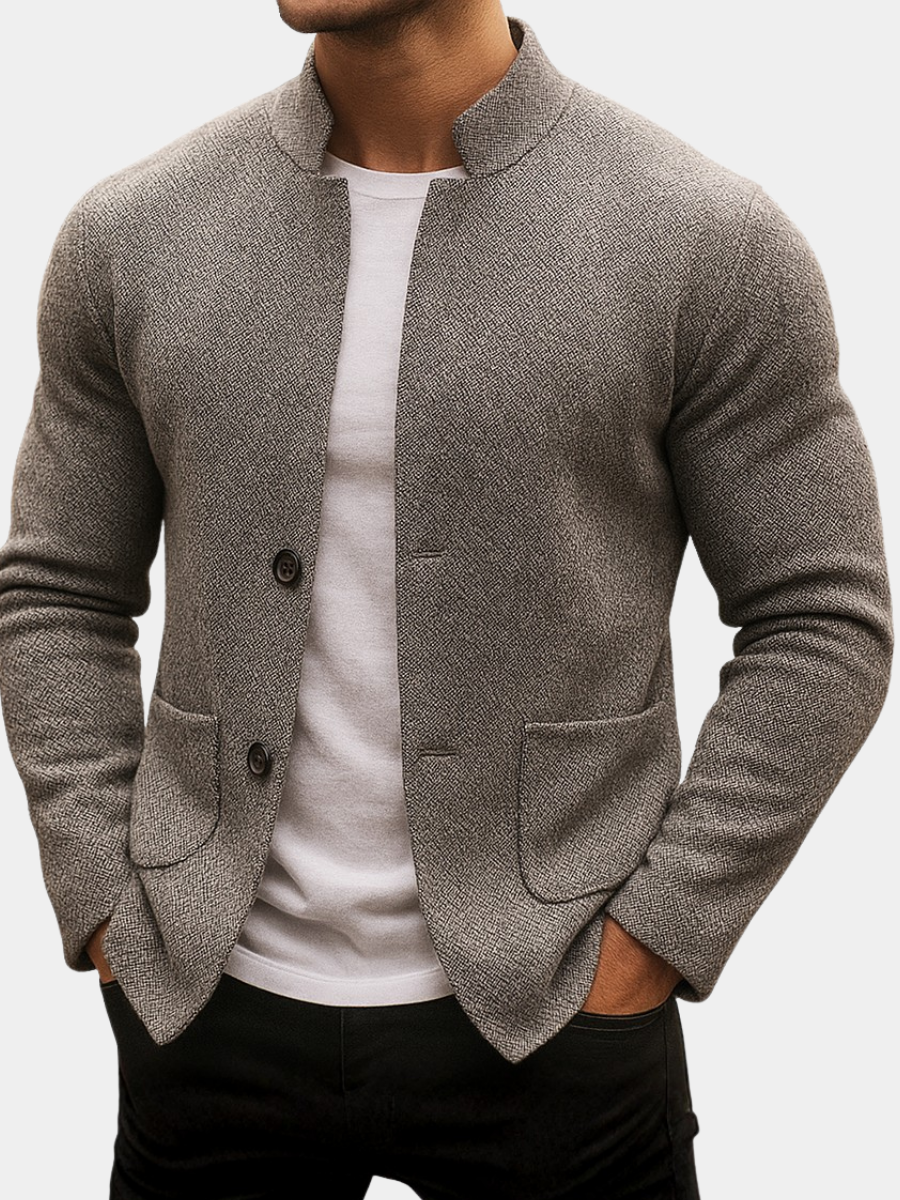 MANSSINO™ | Men's Textured Wool Knit Cardigan