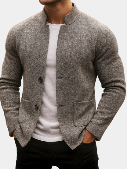 MANSSINO™ | Men's Textured Wool Knit Cardigan