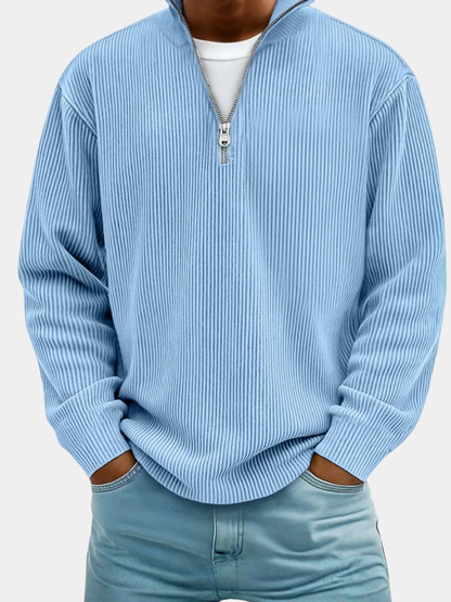 MANSSINO™ | Men's Ribbed Knit Half-Zip Pullover