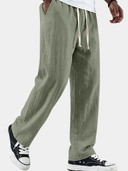 MANSSINO™ | Men's Mid-Rise Linen Drawstring Trousers