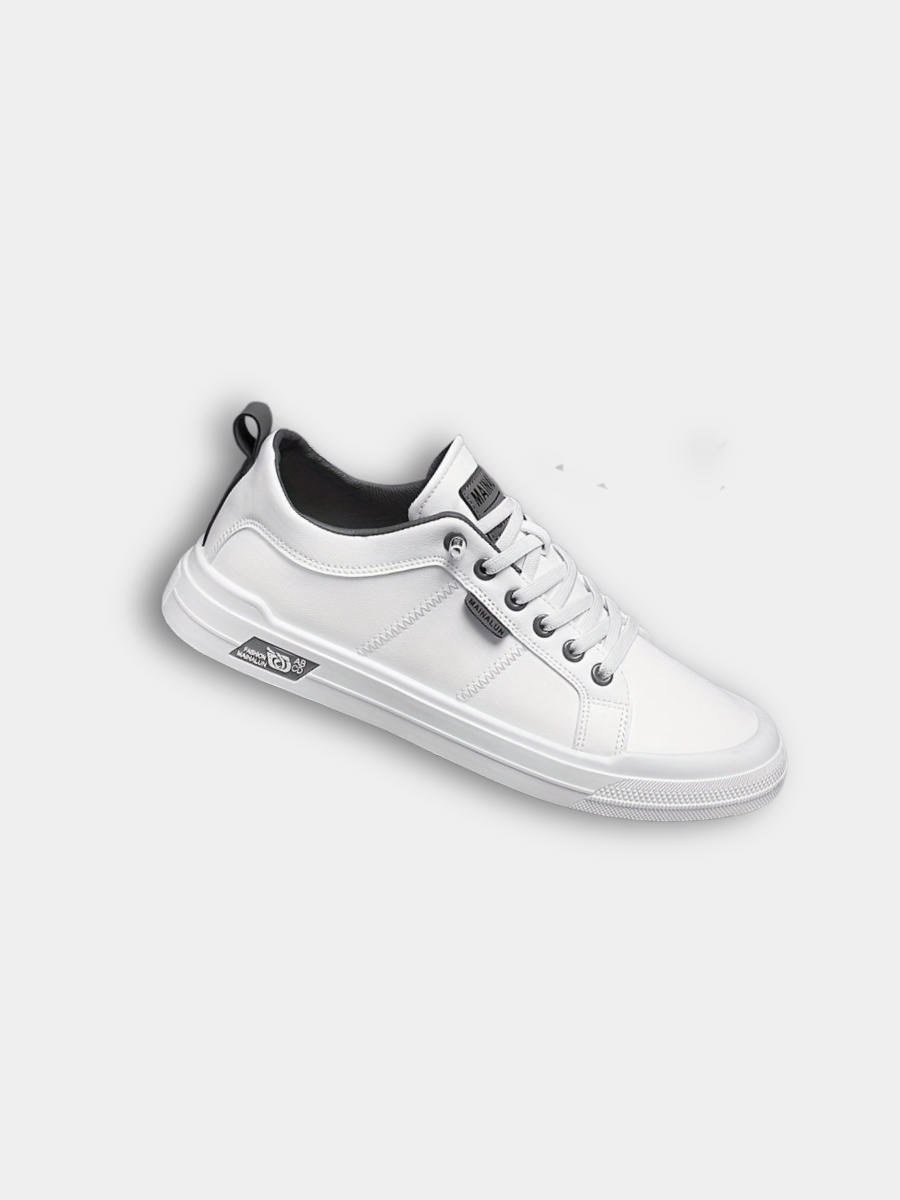 MANSSINO™ | Men's White Leather Low-Top Sneaker