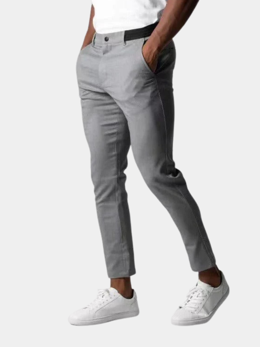 MANSSINO™ | Men's Tapered Stretch Chinos with Elastic Waistband