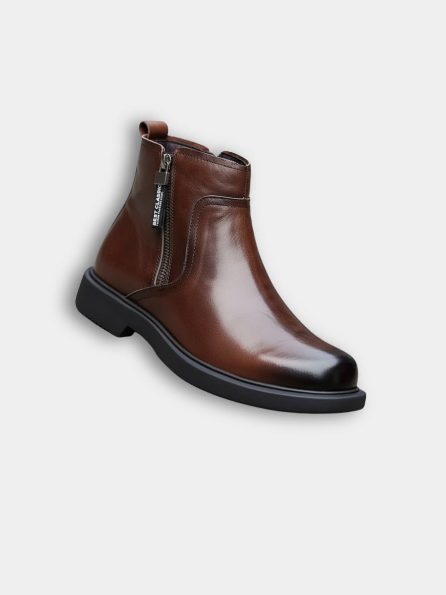 MANSSINO™ | Men's Side-Zip Leather Boots