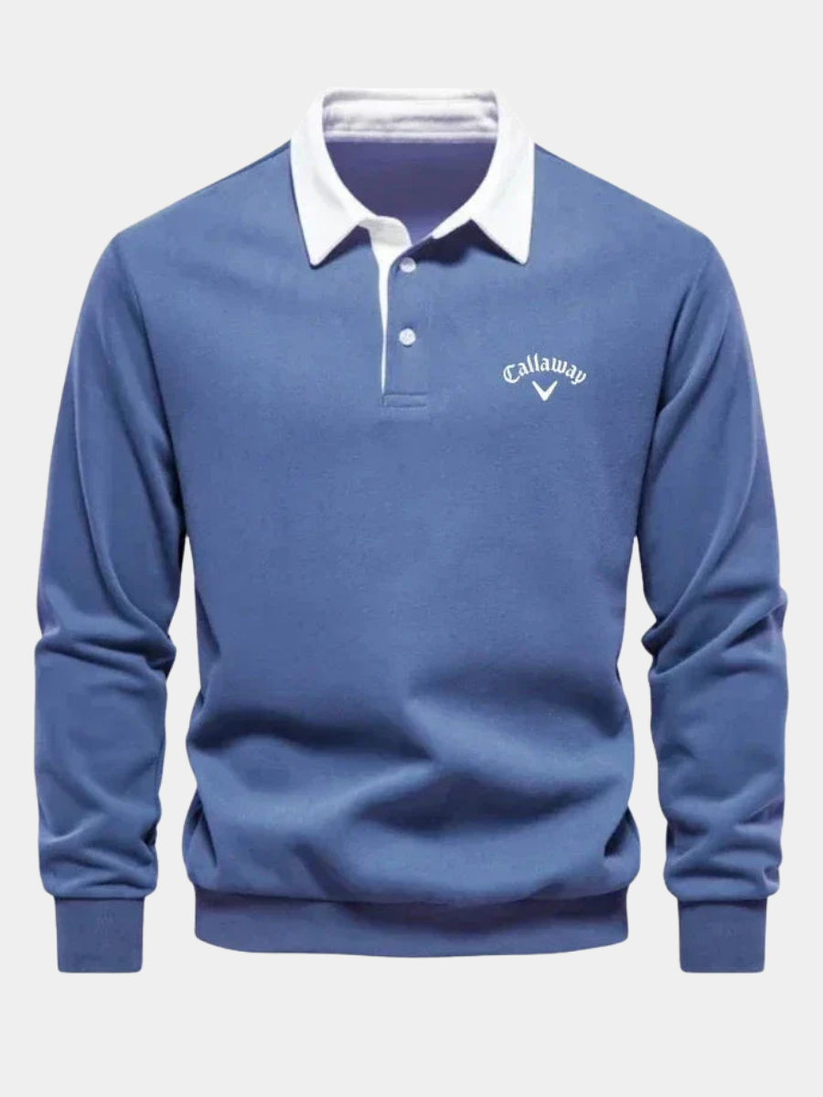 MONVIEL™ | Contrast-Collar Knit Polo Jumper
