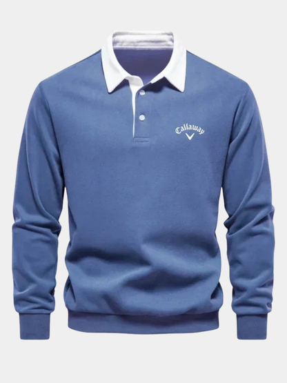 MONVIEL™ | Contrast-Collar Knit Polo Jumper
