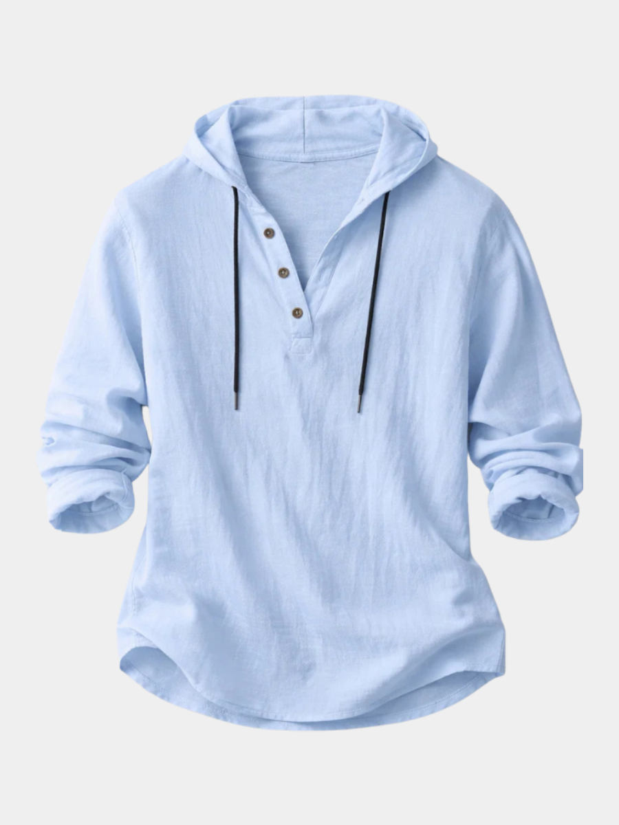 MONVIEL | Linen Hooded Shirt