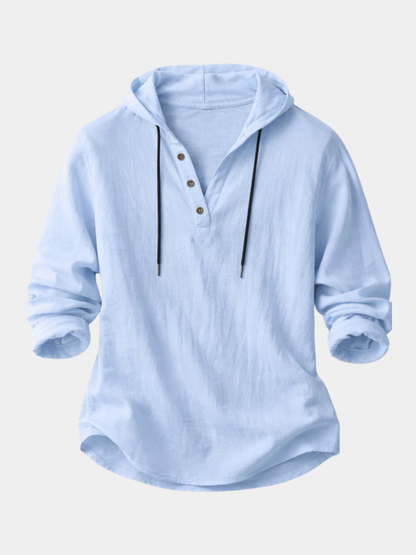MONVIEL | Linen Hooded Shirt