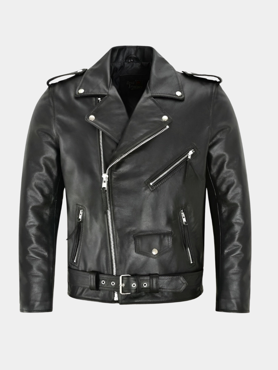 MONVIEL | Mens Leather Biker Jacket