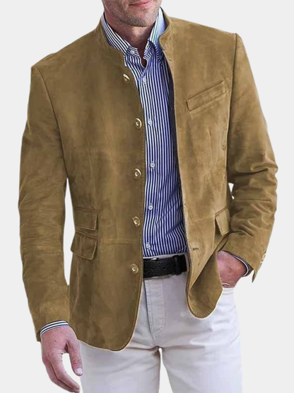 MANSSINO™ | Stand-Collar Suede Blazer