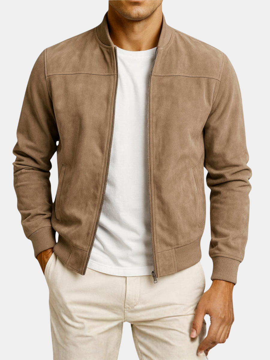 MONVIEL | Suede Bomber Jacket