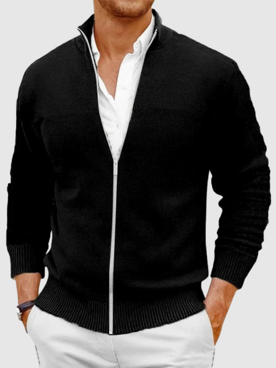 Gaspard™ | Cardigan zippé col montant