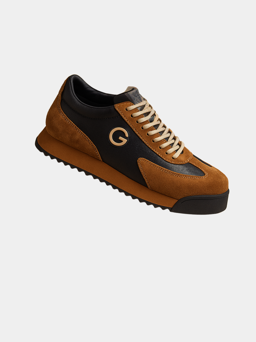 MANSSINO™ | Men's Suede-Panel Leather Sneaker