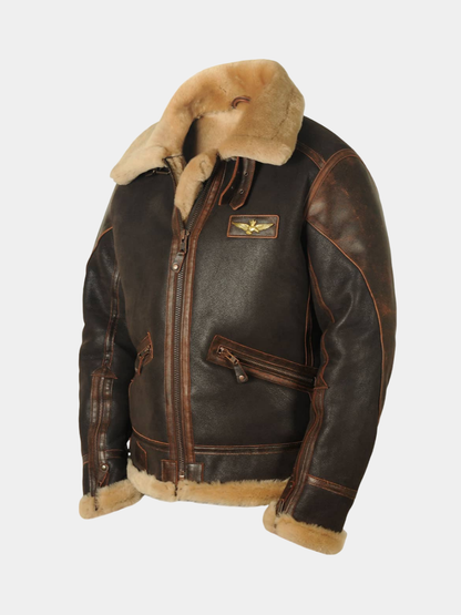 MANSSINO™ | Aviator Leather Jacket