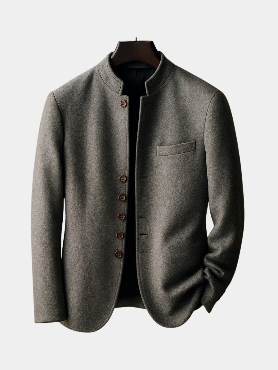 LAURENT MONACO | VESTE EN LAINE AVEC COL DROIT