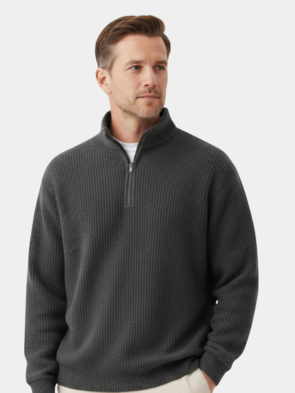MANSSINO™ | Quarter-Zip Knit Pullover