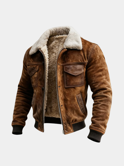 MANSSINO™ | Sherpa-Lined Suede Jacket