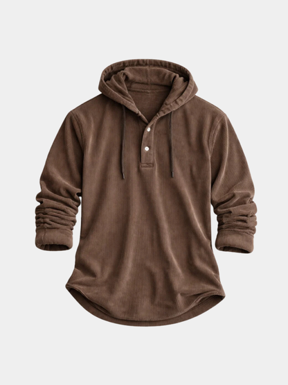 MANSSINO™ | Corduroy Button-Neck Hoodie