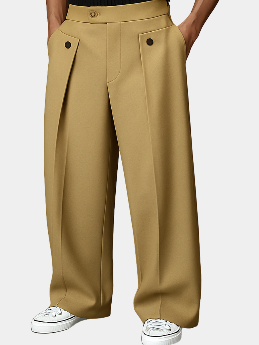 MONVIEL | Mens Pleated Smart Trousers