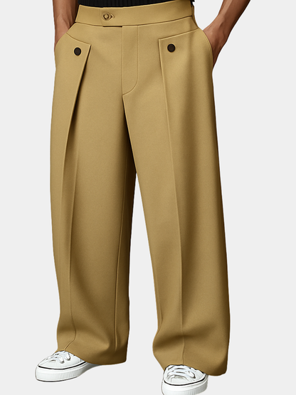 MONVIEL | Mens Pleated Smart Trousers