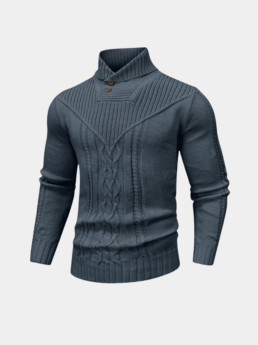 MONVIEL | Cable-Knit Stand-Collar