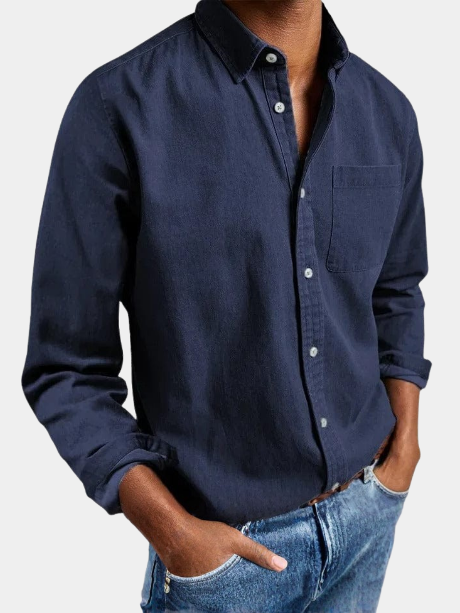 MONVIEL | Button-Up Polo-Collar Shirt