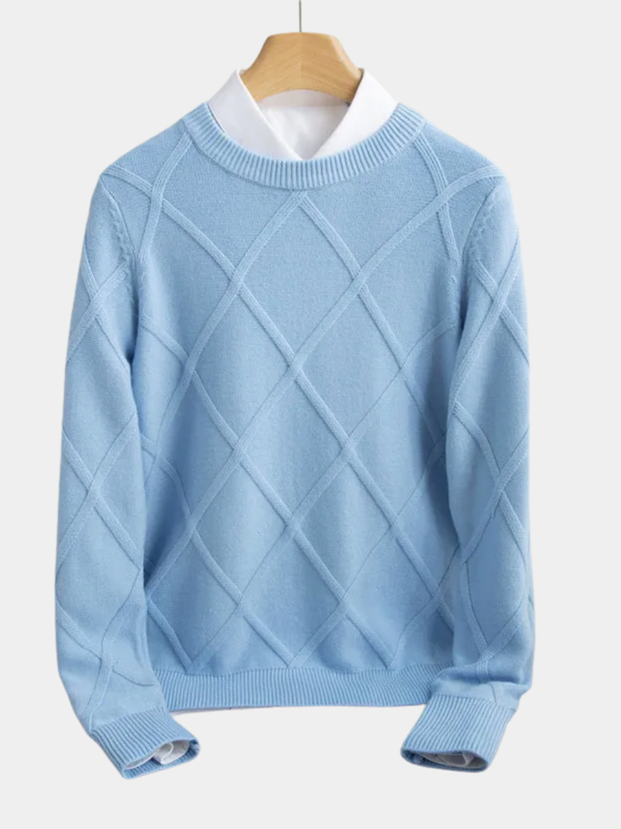 MANSSINO™ | Men's Cashmere Argyle Pullover