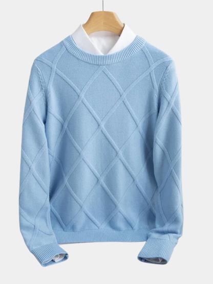 MANSSINO™ | Men's Cashmere Argyle Pullover