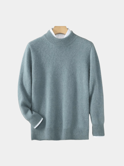 MANSSINO™ | Men's Fine Knit Mock-Neck Pullover
