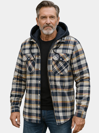 MONVIEL™ | Wool-Blend Check Zip Jacket