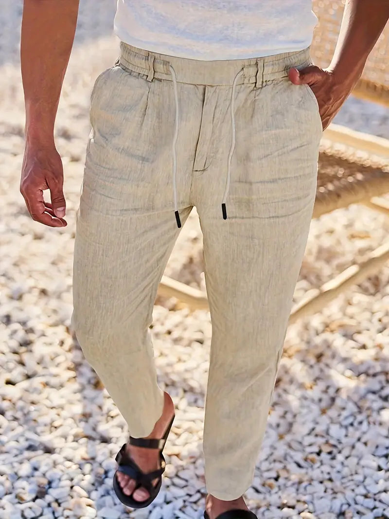 MANSSINO™ | Men's Linen Drawstring Tapered Trousers