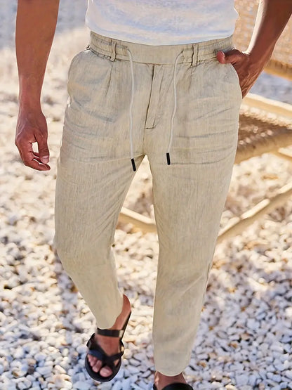 MANSSINO™ | Men's Linen Drawstring Tapered Trousers