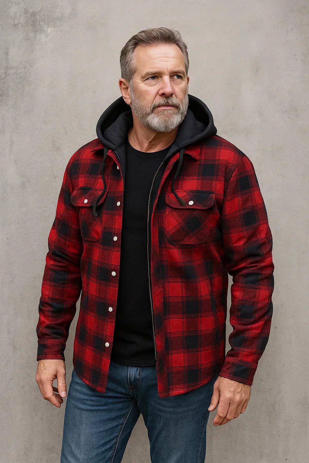 MONVIEL™ | Wool-Blend Check Zip Jacket