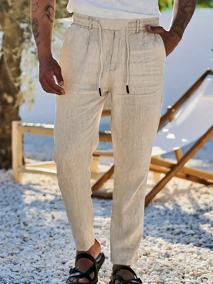 MANSSINO™ | Men's Wide-Leg Linen Drawstring Trousers