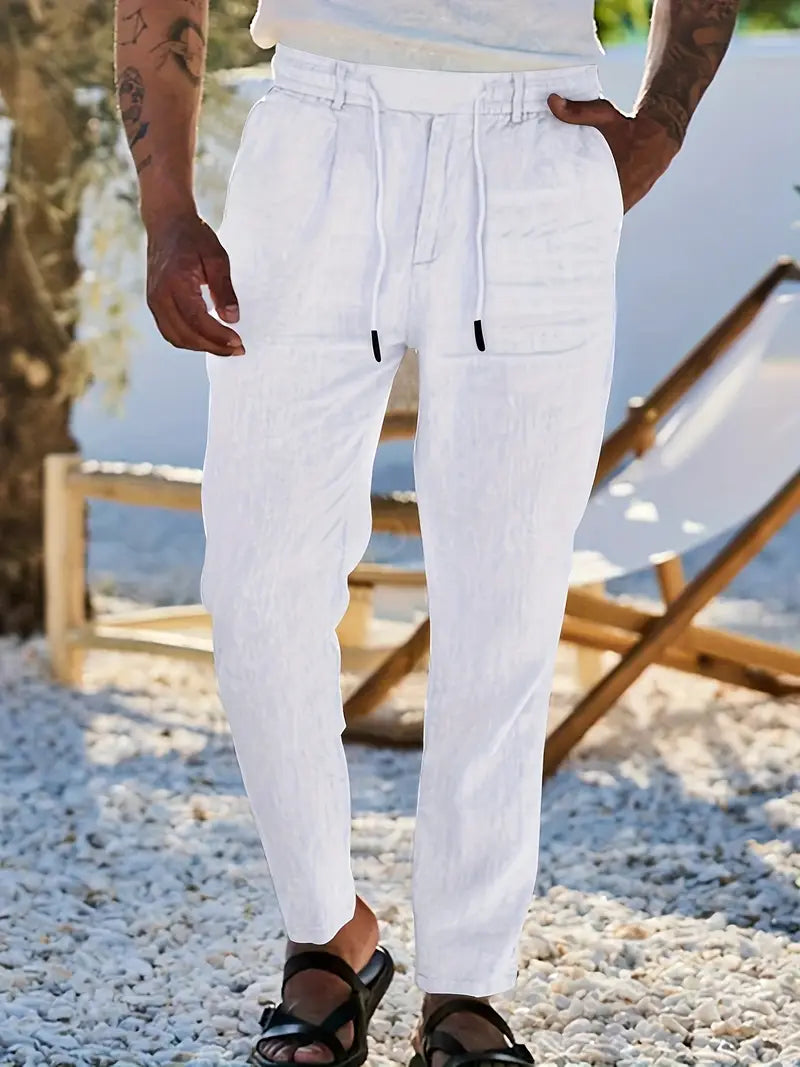 MANSSINO™ | Men's Linen Drawstring Tapered Trousers