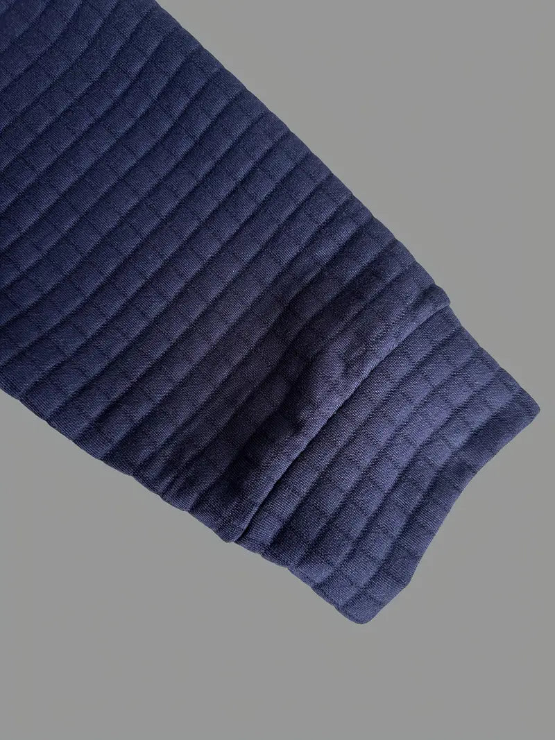 MANSSINO™ | Men's Geometric Textured Long-Sleeve Polo