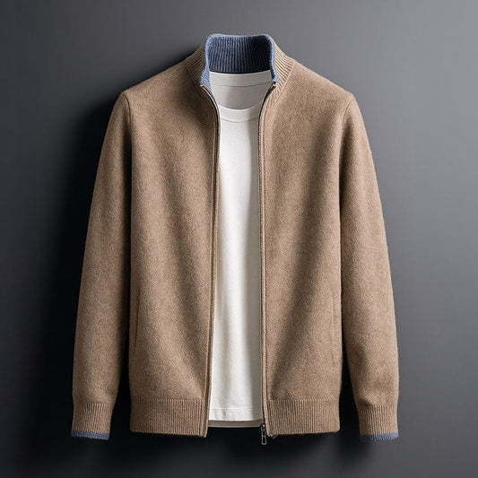 MONVIEL™ | Contrast-Trim Full-Zip Knit