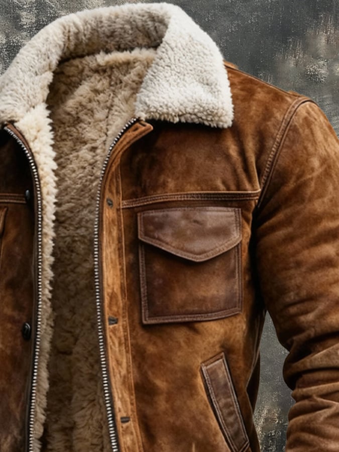 MANSSINO™ | Sherpa-Lined Suede Jacket