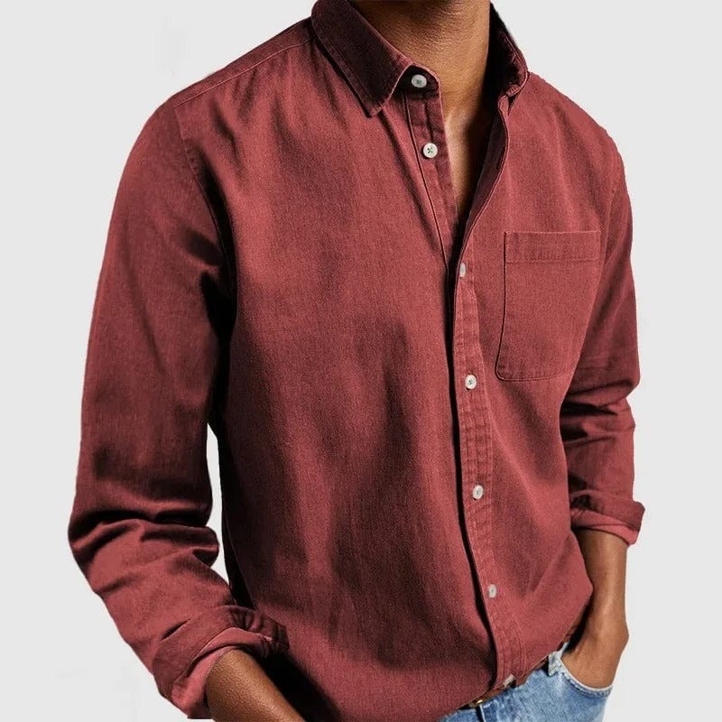 MONVIEL | Button-Up Polo-Collar Shirt