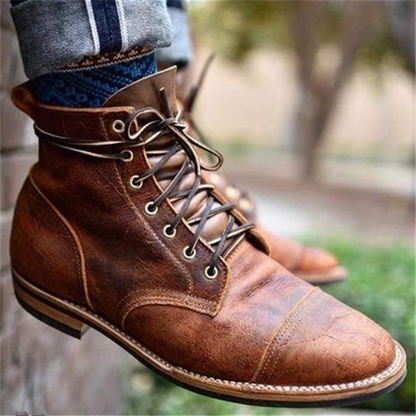 MANSSINO™ | Men's Soft Leather Lace-Up Boot