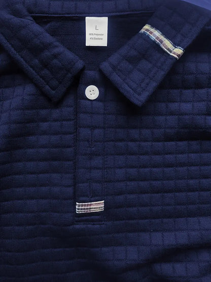 MONVIEL | Textured Long-Sleeve Polo