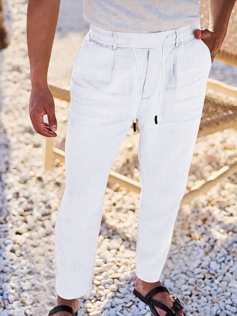 MANSSINO™ | Men's Wide-Leg Linen Drawstring Trousers
