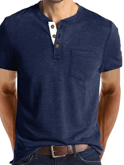 MONVIEL™ | Men's Cotton Henley T-Shirt