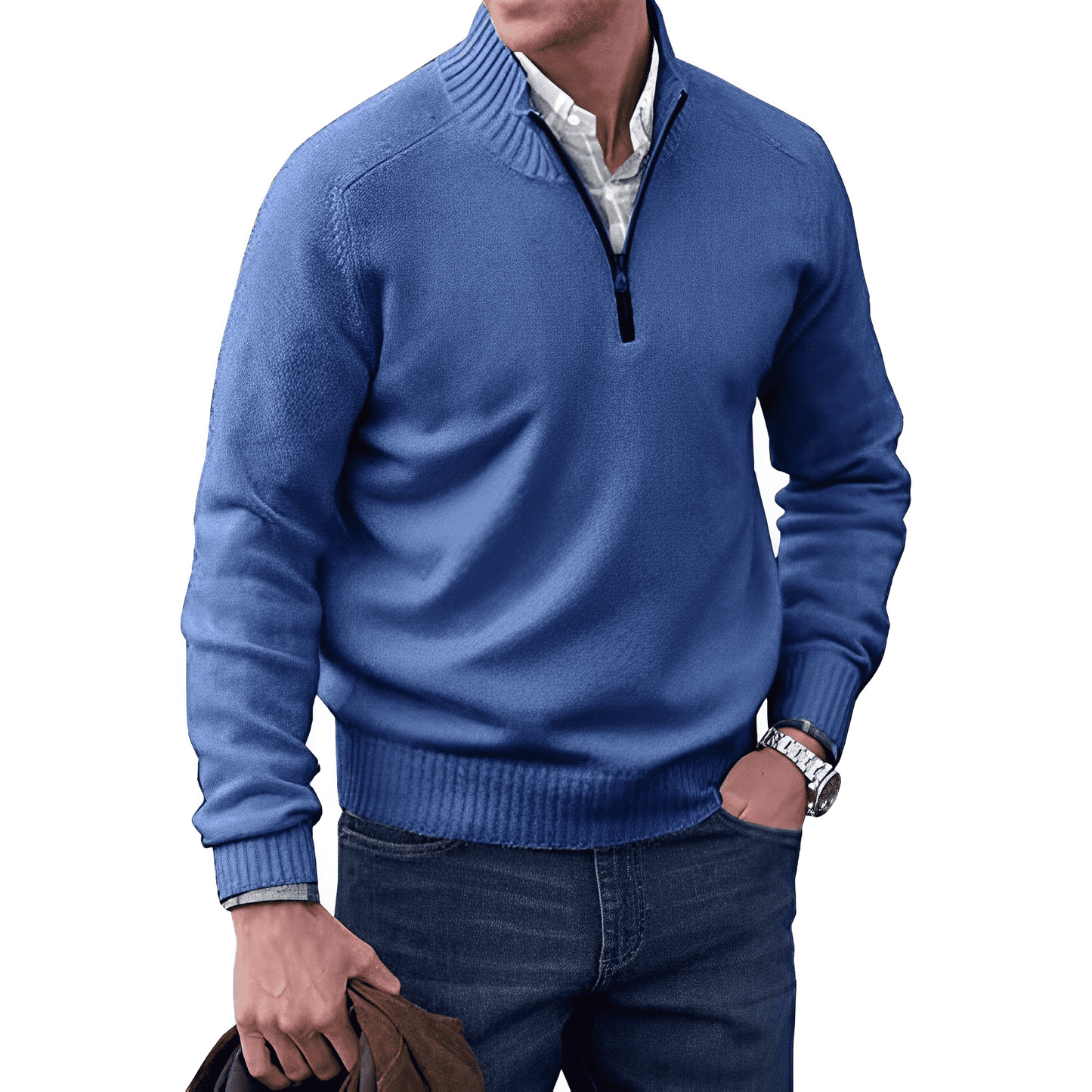 Fergal™ | Pull maille zippé col montant