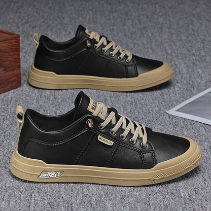 MANSSINO™ | Men's White Leather Low-Top Sneaker