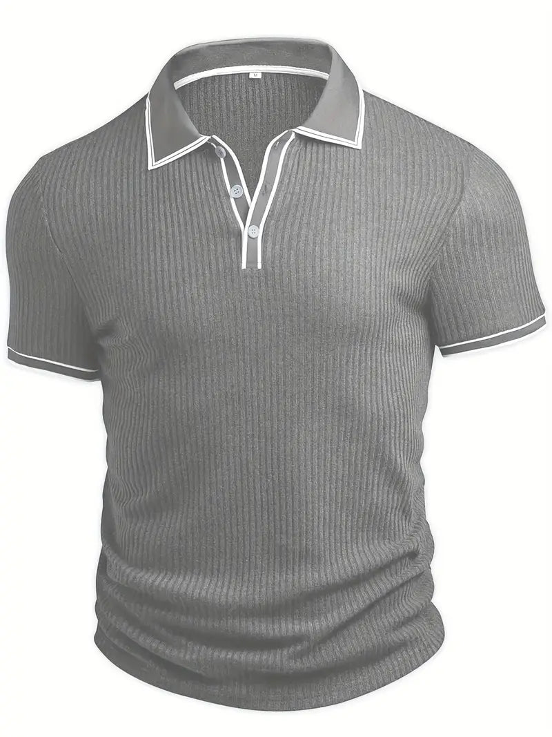 MONVIEL™ | Contrast-Trim Ribbed Polo