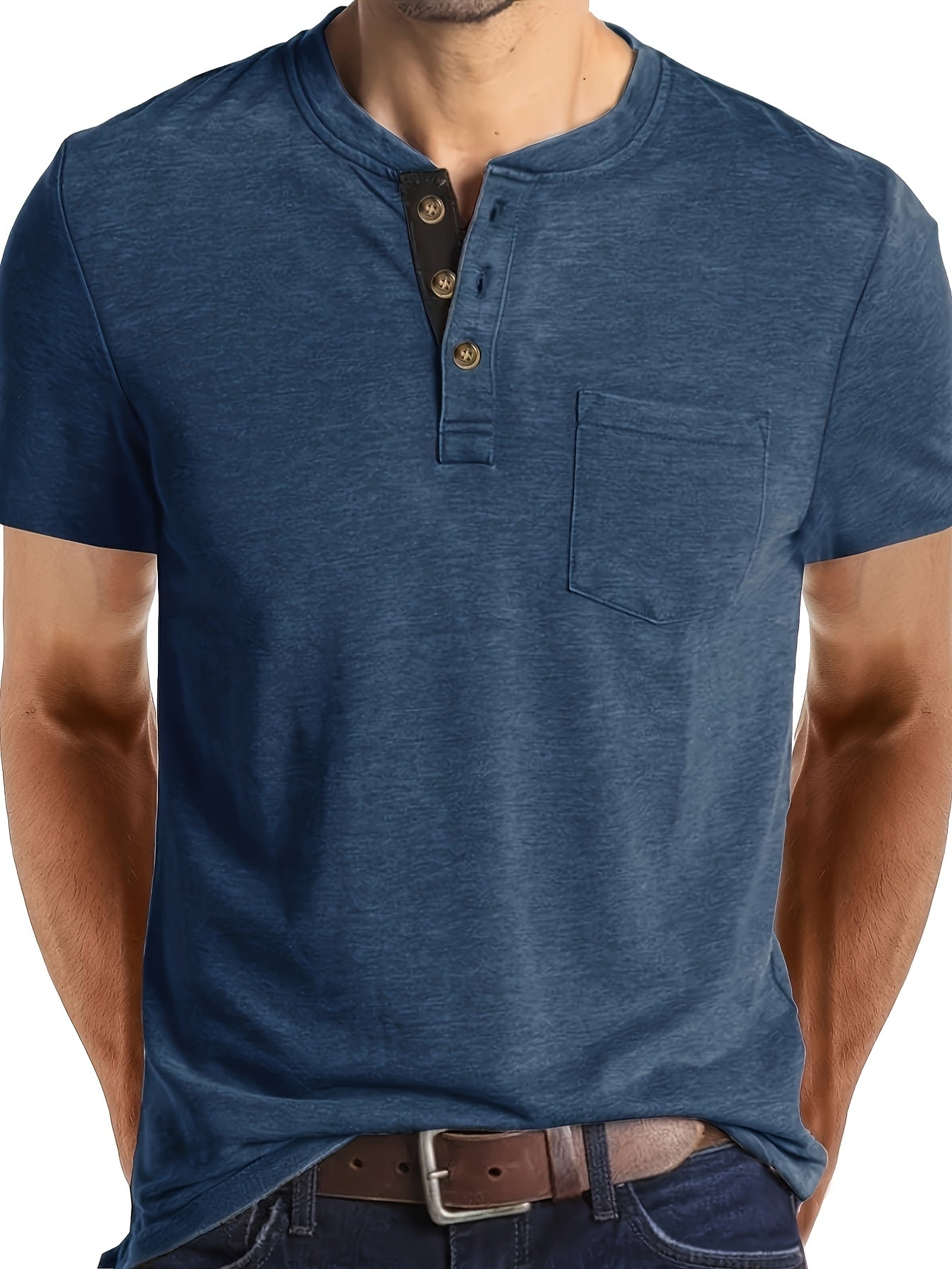 MONVIEL™ | Men's Cotton Henley T-Shirt